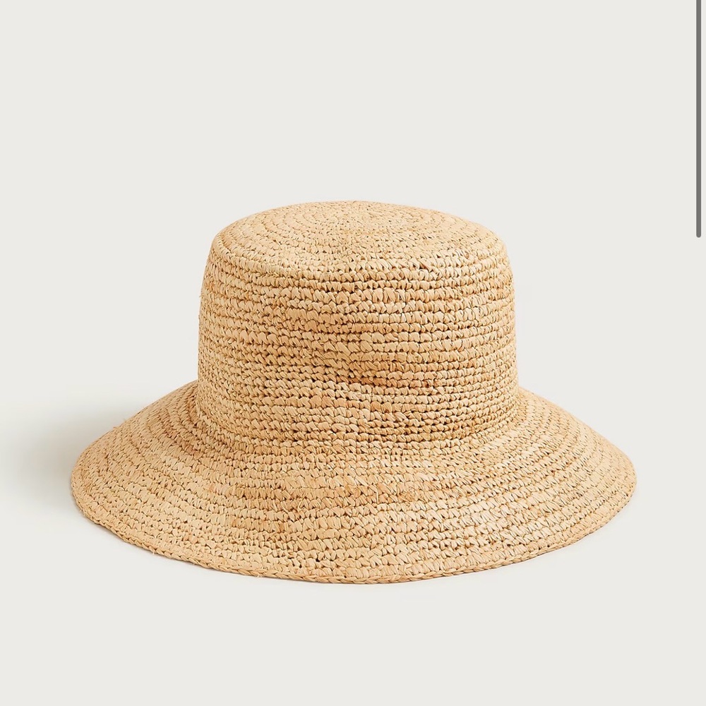 J.Crew Wide Brim Raffia Bucket Hat